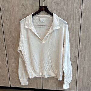 Wilfred Clara Polo Style White Sweater